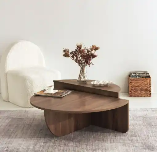 Set 2 Masute de Cafea Model Hayes, 90x60x30/85x30x35 cm, Nuc Reducere extra