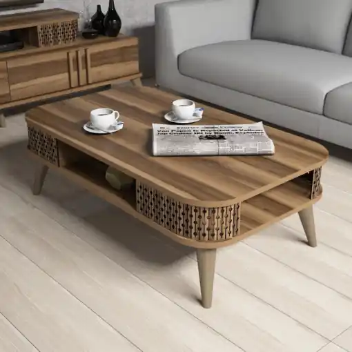 Preț mic Masuta de Cafea Model Schroeder, 105x60x34.6 cm, Nuc