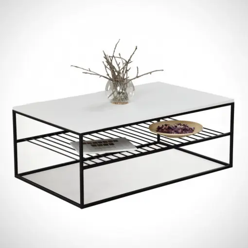 Masuta de Cafea Model Molina, 95x55x43 cm, Alb Chilipir