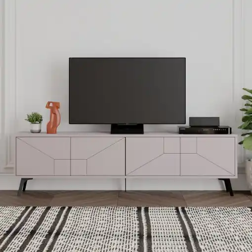 Comoda TV Salvador, Model Dune, 180x50x29.6 cm, Mocha deschis Bestseller