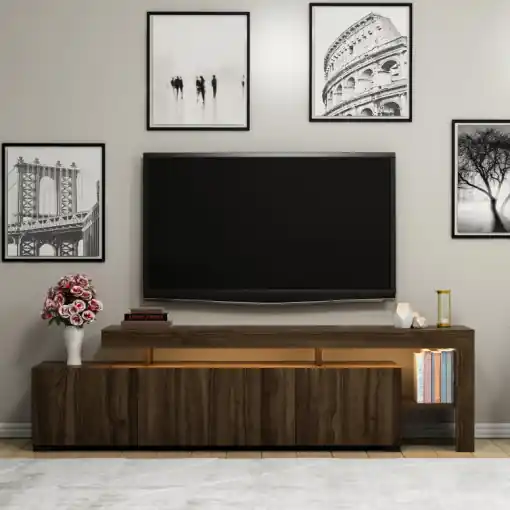 Comoda TV Salvador, Model Beliz, 192x53x37 cm, Nuc Popular