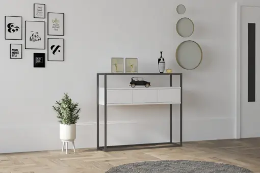 Consola Model Guarda, Alb, 90x34x70 cm Ultima șansă