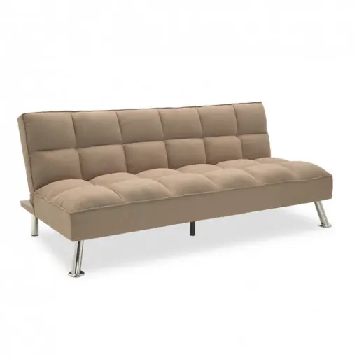 Canapea extensibila 3 locuri Rebel cu material textil de culoare bej-maro 189x92x82cm Preț mic