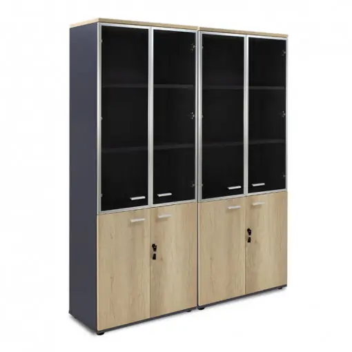 Dulapuri Pako World, Model Lotus, 160x45x180 cm, Stejar/Gri inchis Livrare rapidă