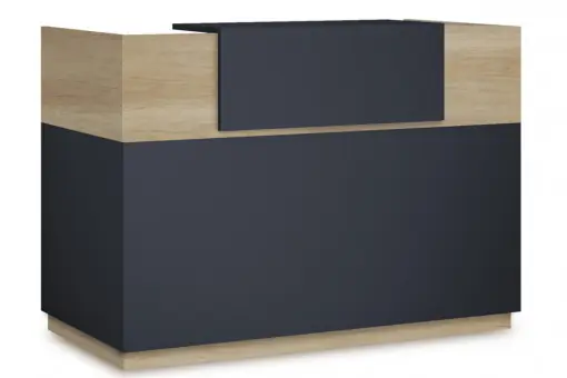 Consola de receptie Model Lotus, Stejar/Gri inchis, 180x70x110 cm Discount