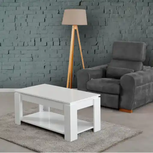 Cumpără acum Masuta de Cafea Model May, 104x56x47 cm, Alb lucios