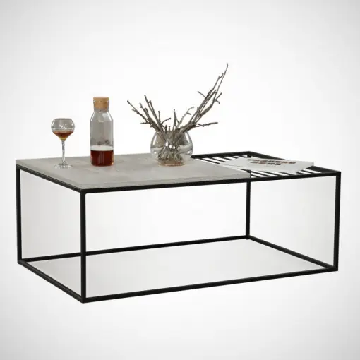 Ofertă exclusivă Masuta de Cafea Model Sloan, 95x55x43 cm, Stejar deschis/Negru
