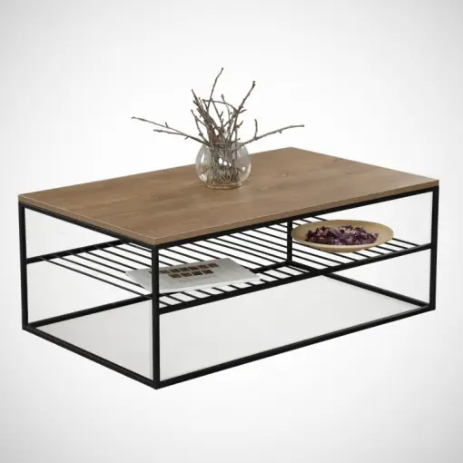 Promoție Masuta de Cafea Model Ray, 95x55x43 cm, Stejar/negru
