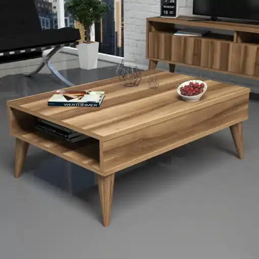 Masuta de Cafea Model Rosas, 90x60x34.6 cm, Nuc Doar azi