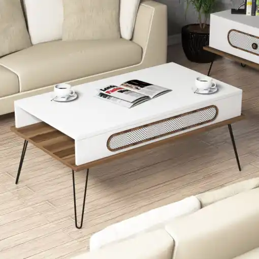 Ofertă de sezon Masuta de Cafea Model Donovan, 105x56x45.8 cm, Alb