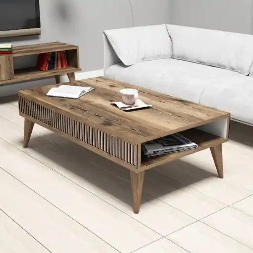 Ofertă limitată Masuta de Cafea Model Cantu, 105x60x34.6 cm, Nuc