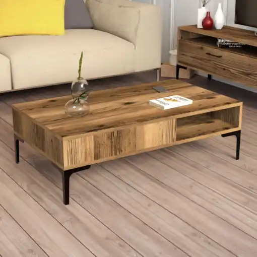 Cel mai bun preț Masuta de Cafea Model Walker, 105x60x32.6 cm, Nuc