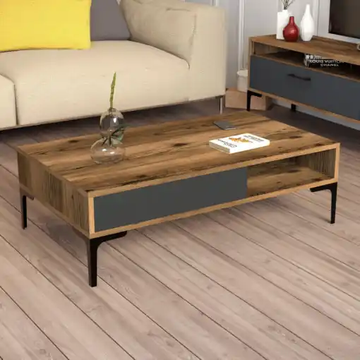 Expediere rapidă Masuta de Cafea Model Walker, 105x60x32.6 cm, Nuc/Antracit