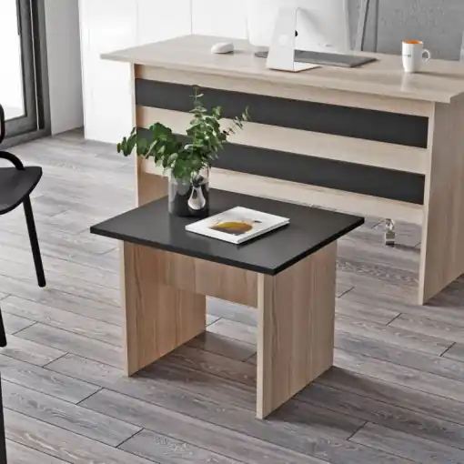 Masuta de Cafea Model Villalobos, 60x50x46.3 cm, Stejar/Negru Premium