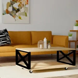 Masuta de Cafea Model Noelle, 98x60x33.6 cm, Stejar/Negru Preț mic