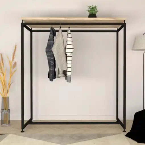 Preț promoțional Dulap multifunctional Model Yeni, Negru, 160x40x170 cm