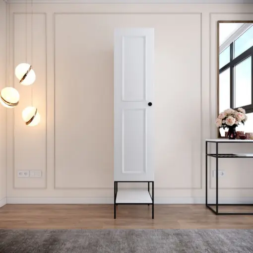 Bestseller Dulap haine Model Martin, Alb, 42x50x200 cm