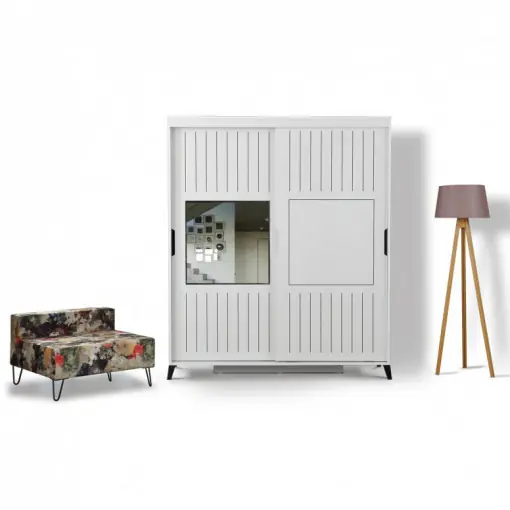 Comandă acum Dulap haine Model Pacific, Alb, 160x60x216 cm