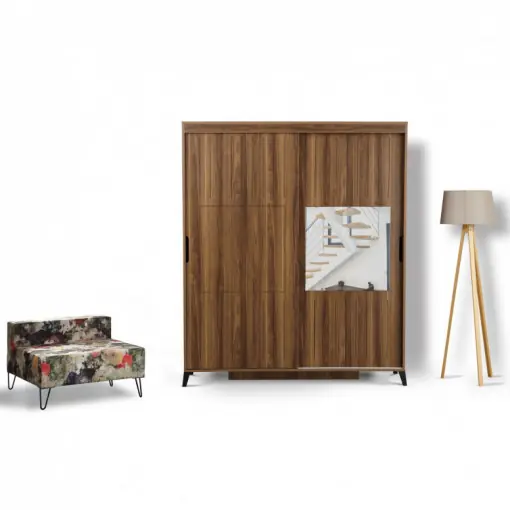 Ofertă exclusivă Dulap haine Model Pacific, Nuc, 170x60x216 cm