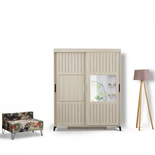 Dulap haine Model Pacific, Bej, 170x60x216 cm Calitate înaltă