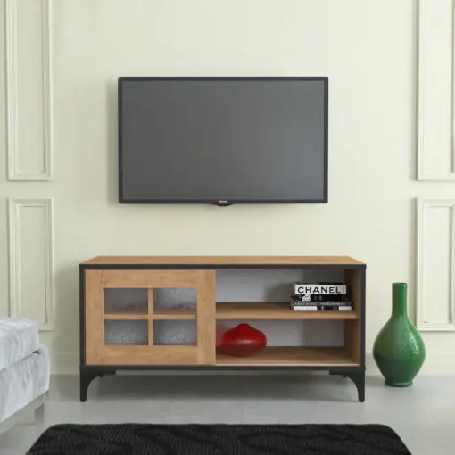 Livrare rapidă Comoda TV Salvador, Model Revival, 100x54x42 cm, Stejar