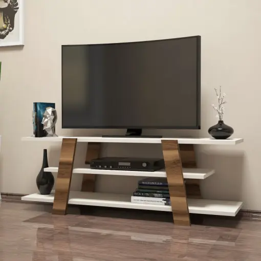 Comoda TV Salvador, Model Flower, 120x42x33.6 cm, Nuc/Crem Vezi acum