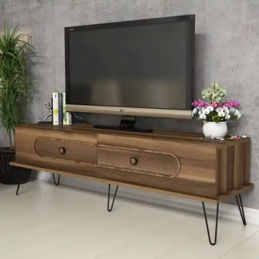 Comoda TV Salvador, Model Ekol, 145x45x40 cm, Nuc Noutate