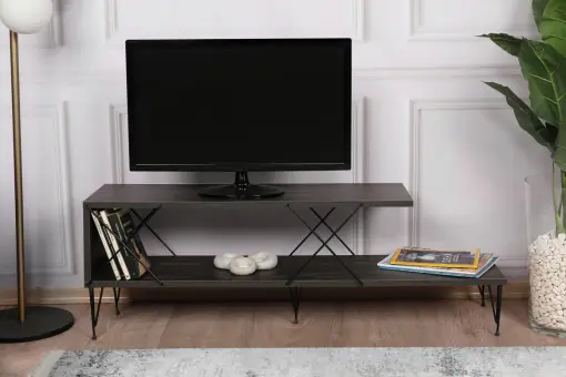 Comoda TV Salvador, Model Street, 120x40x30 cm, Maro inchis Ofertă de sezon