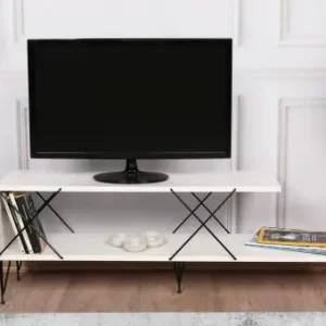 Comoda TV Salvador, Model Street, 120x40x30 cm, Alb Ofertă specială