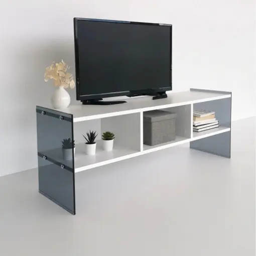 Comoda TV Salvador, Model TV401, 120x45x35 cm, Alb Chilipir