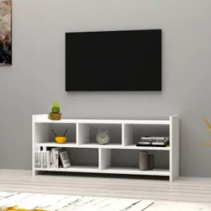 Cel mai vândut Comoda TV Salvador, Model Pera, 120x55x28 cm, Alb