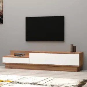 Comoda TV Salvador, Model Barko, 160x35x35 cm, Alb/Nuc Comandă acum