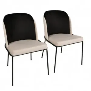 Set 2 scaune Model Dore, Crem/Negru, 54x55x86 cm Nu rata