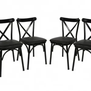 Set 4 scaune Model Ekol, Negru, 42x40x81 cm Chilipir