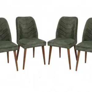 Noutate Set 4 scaune Model Dallas, Verde/Nuc, 50x49x90 cm