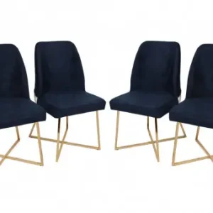 Cumpără acum Set 4 scaune Model Madrid, Belumarin/Auriu, 50x49x90 cm