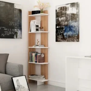 Ofertă limitată Biblioteca Model Als, Tec/Alb, 45x22x170 cm