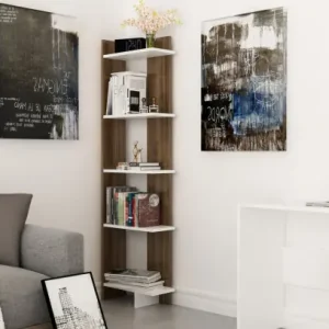 Biblioteca Model Als, Nuc/Alb, 45x22x170 cm Reducere extra