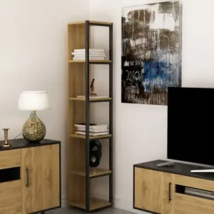 Nu rata Biblioteca Model Texas, Negru, 33,7x29,5x180 cm