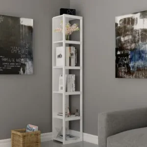 Biblioteca Model Texas, Alb/Alb, 33,7x29,5x180 cm Promoție