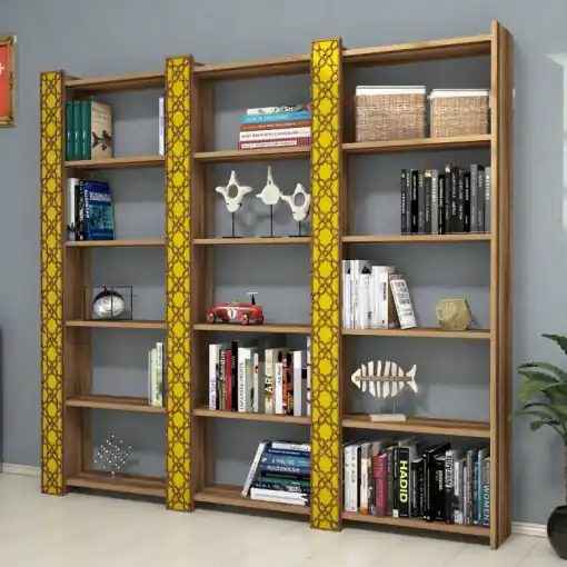 Biblioteca Model City, Nuc/Galben, 184,6x24,2x170 cm Super ofertă