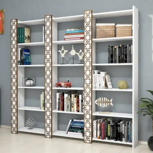 Preferatul clienților Biblioteca Model City, Alb, 184,6x24,2x170 cm