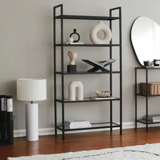 Plată sigură Biblioteca Model K100, Negru, 80x30x165 cm