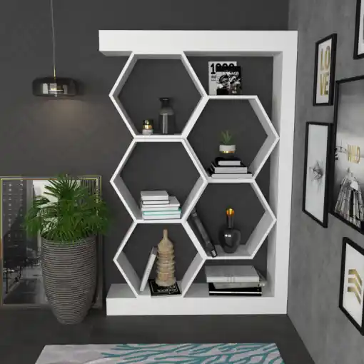 Biblioteca Model Artemis, Alb, 90x24x140 cm Calitate înaltă