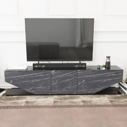 Preț promoțional Comoda TV Salvador, Model Inci, 180x45x30 cm, Negru