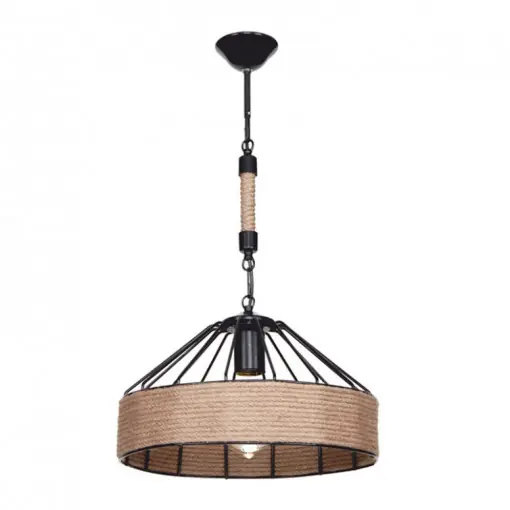Doar azi Lustra cu o singură lumina PWL-0975, E27 negru-natural, 33x61 cm