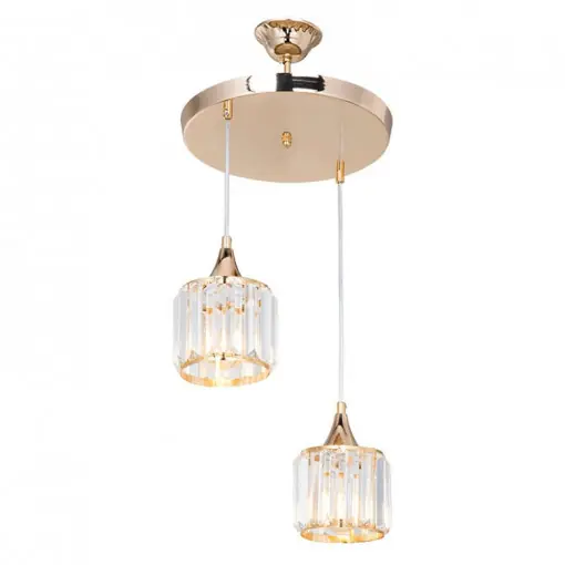 Lustra cu doua lumini PWL-1025, E27 auriu-sticla, 30x70 cm Ofertă specială