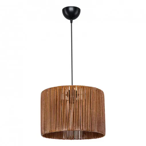 Plată securizată Lustra cu o singura lumina PWL-1117, E27 maro, 30x75 cm
