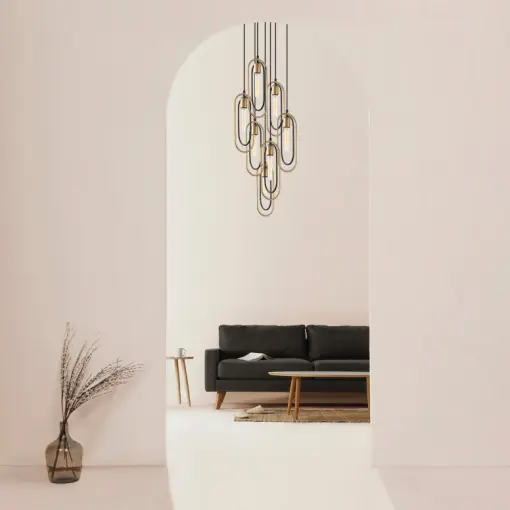 Lustra Cerco - 2051 Negru Auriu Ofertă