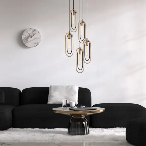 Lustra Cerco - 2041 Negru Auriu Ofertă specială